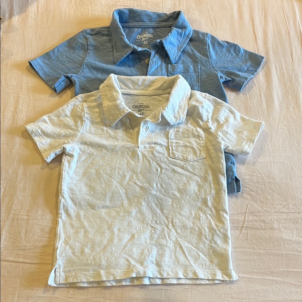 OshKosh B'gosh Blue and White Polo Shirts Set